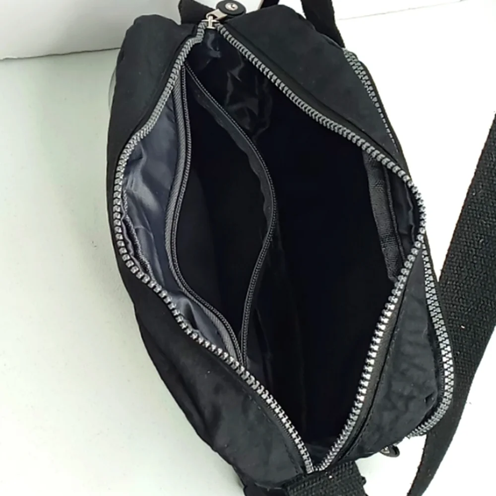 SPORT - Black Crossbody/Fanny Pack- Black Water Resistant - Large Travel Size